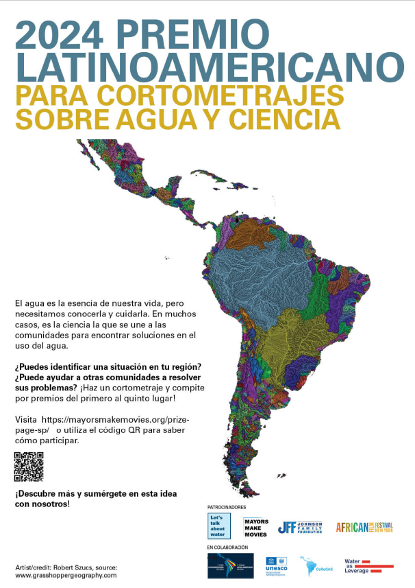 PREMIO LATINOAMERICANO 2024 DE CORTOMETRAJES SOBRE AGUA Y CIENCIA

Se premiaran cortometrajes de 3 minutos (máximo) que comuniquen sobre el agua y la ciencia y que generen conciencia, inspiren acciones y promuevan una comprensión más amplia del agua.

mayorsmakemovies.org/prize-page-sp/