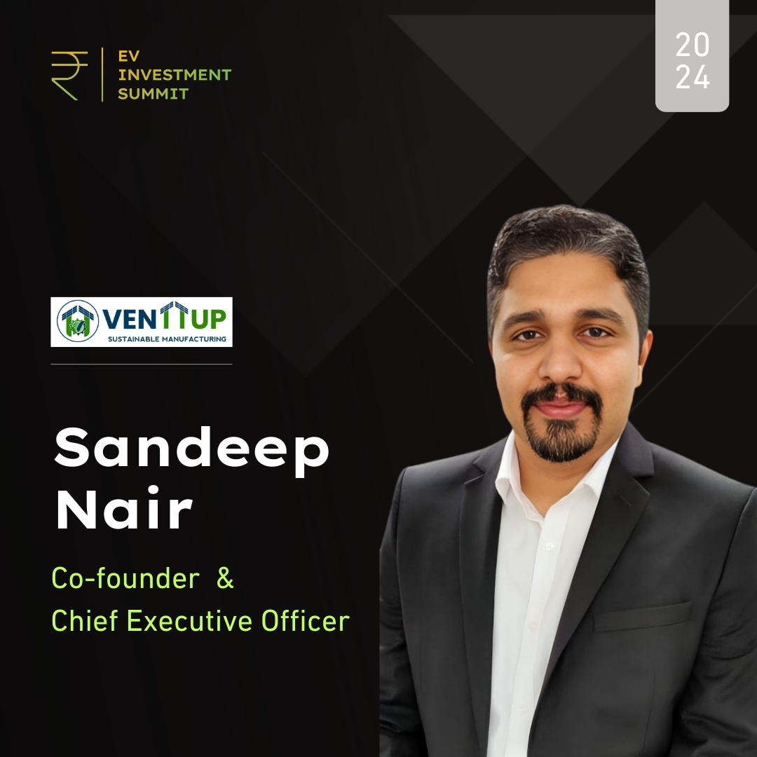 Meet Mr. Sandeep Nair, CEO of Venttup, as he presents at EVIS to transform the manufacturing landscape for MSMEs. 
#sustainabletransport #investmentopportunities #investmentadvice #futureofmobility #hyderabadevent #industryleaders #startups #networking #smbi #workingprofessionals