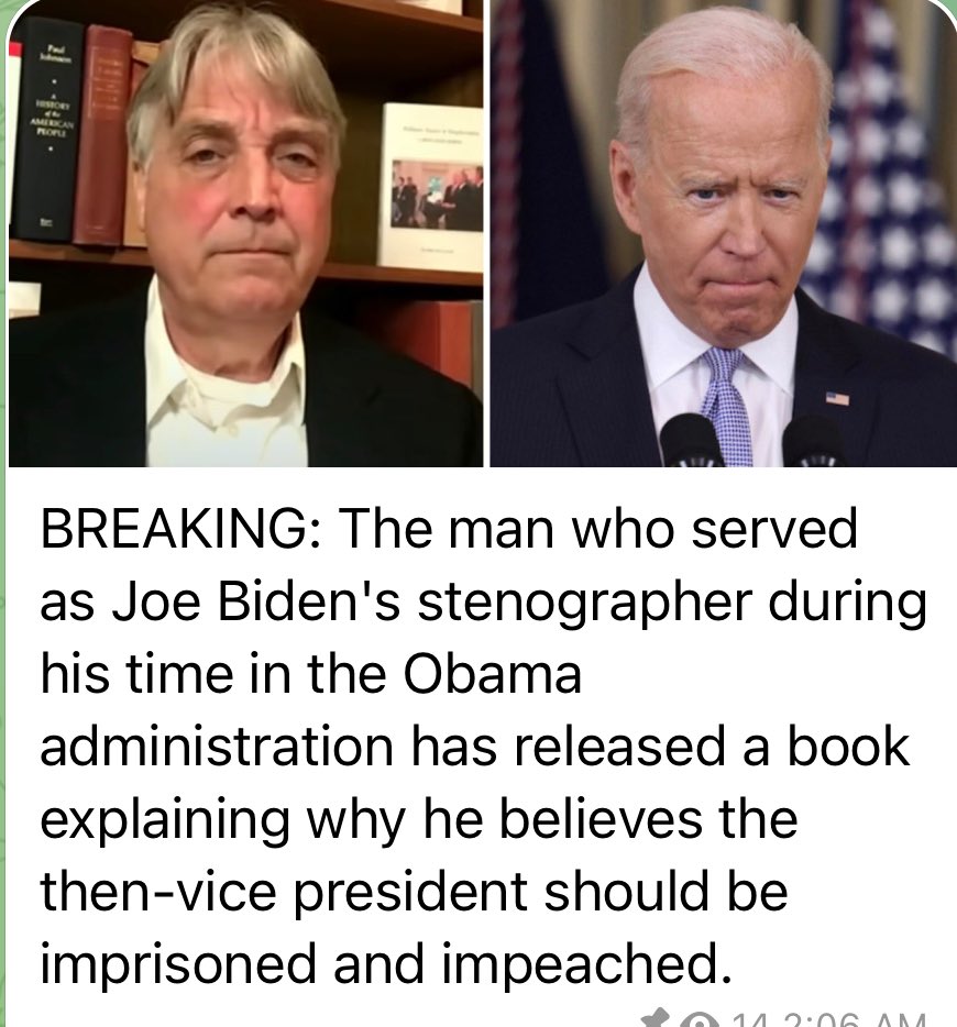 Biden's own Stenographer believes this clown should be in Prison.