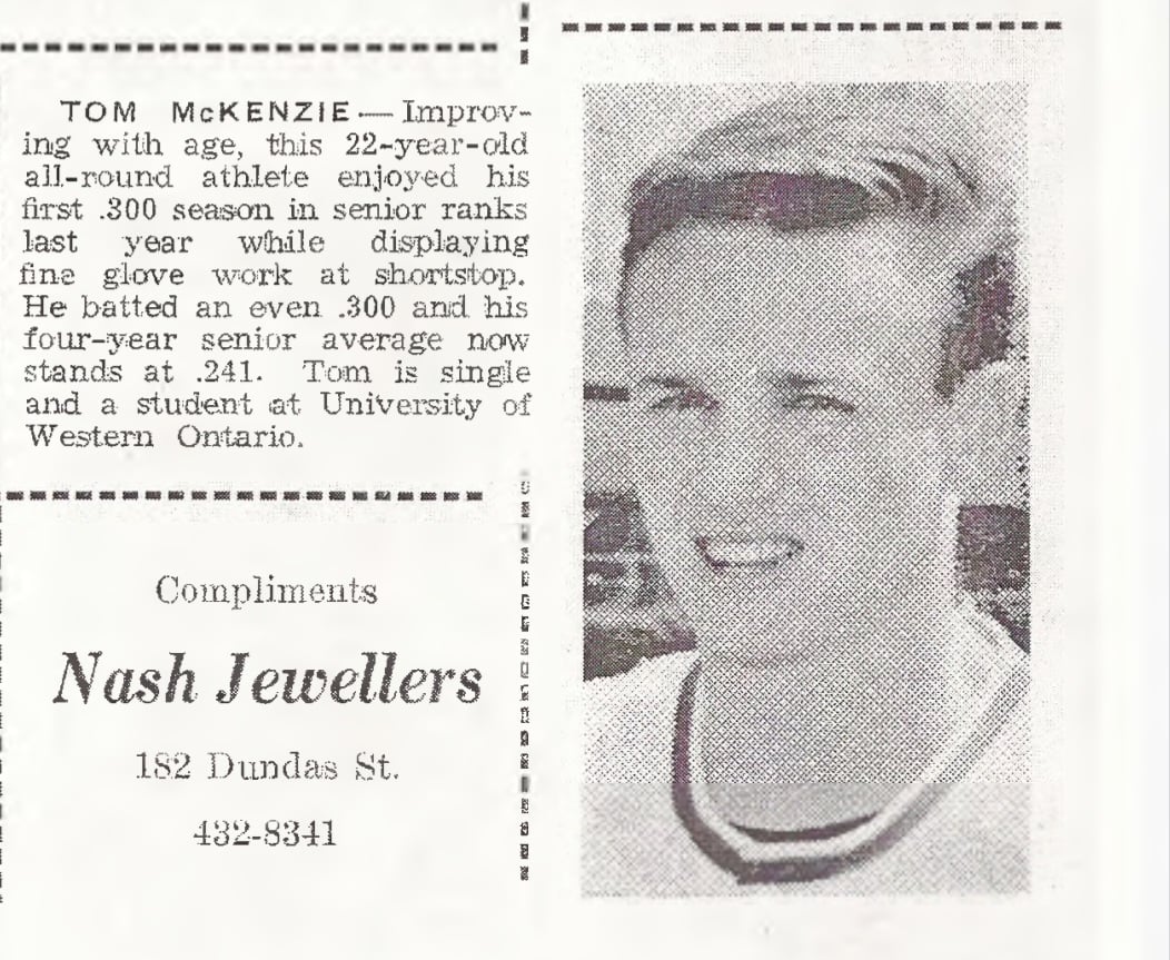 Happy belated 82nd Birthday to @baseballcanada alum and @IBL1919 legend Tommy McKenzie (London, Ont.)! He was a 12-time IBL All-Star and he was the shortstop on Canada's first national team at the 1967 Pan Am Games. Thanks to Rick Corner for finding this photo for me.