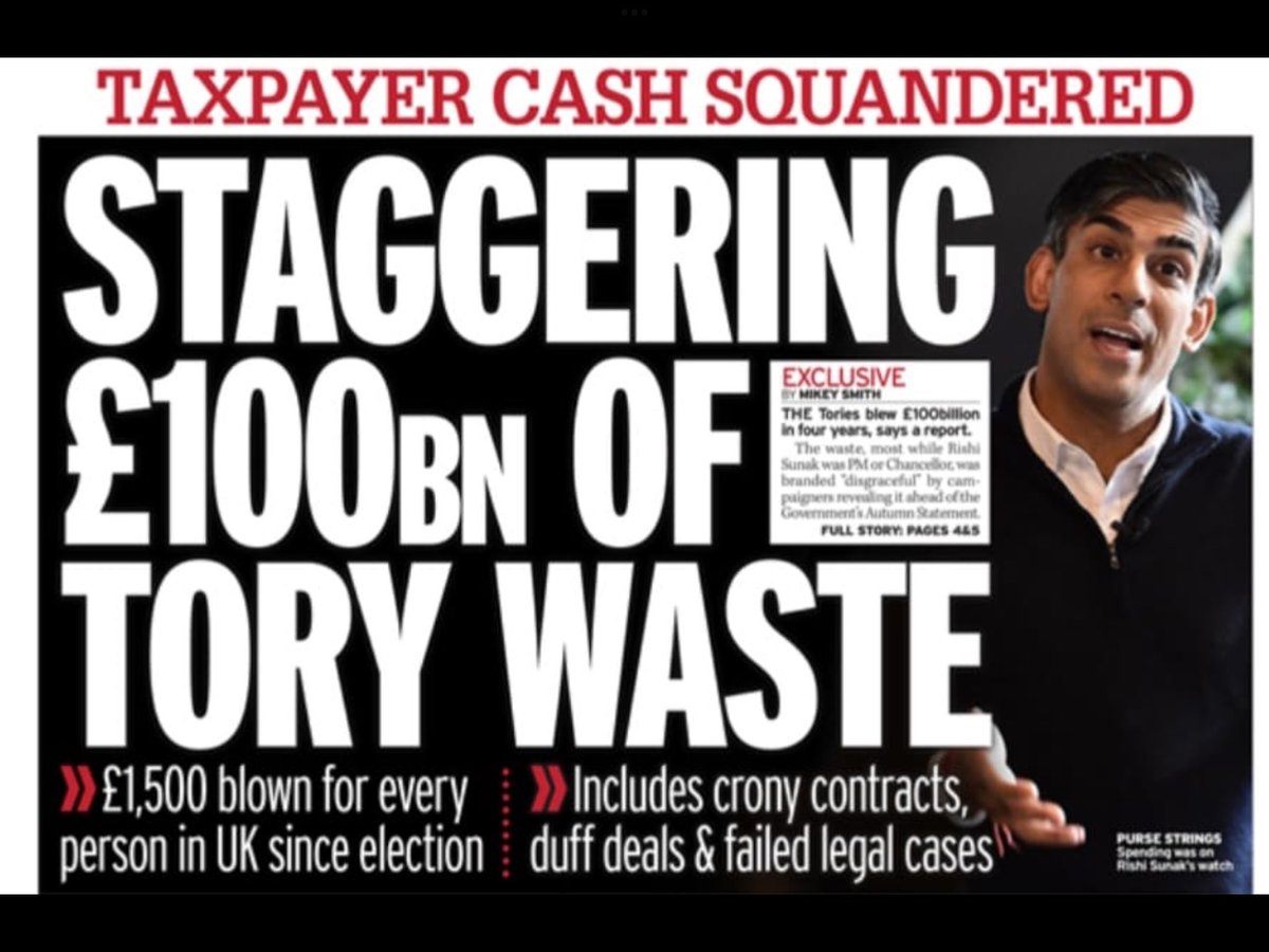@BBCBreaking @BBCPolitics @BBCPolitics,don’t mention the corruption in the Tory regime.
Where’s our money @RishiSunak?

#SunakOut #ToryCrimeSyndicate #GeneralElectionN0W