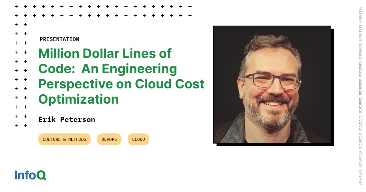 💻 One line of code, a million-dollar impact! 💰 Drawing inspiration from 5 real examples of million-dollar lines of code, @silvexis challenges conventional views on engineering's pivotal role in #CloudCostOptimization. #InfoQ video: bit.ly/4aaRAgC #CloudComputing