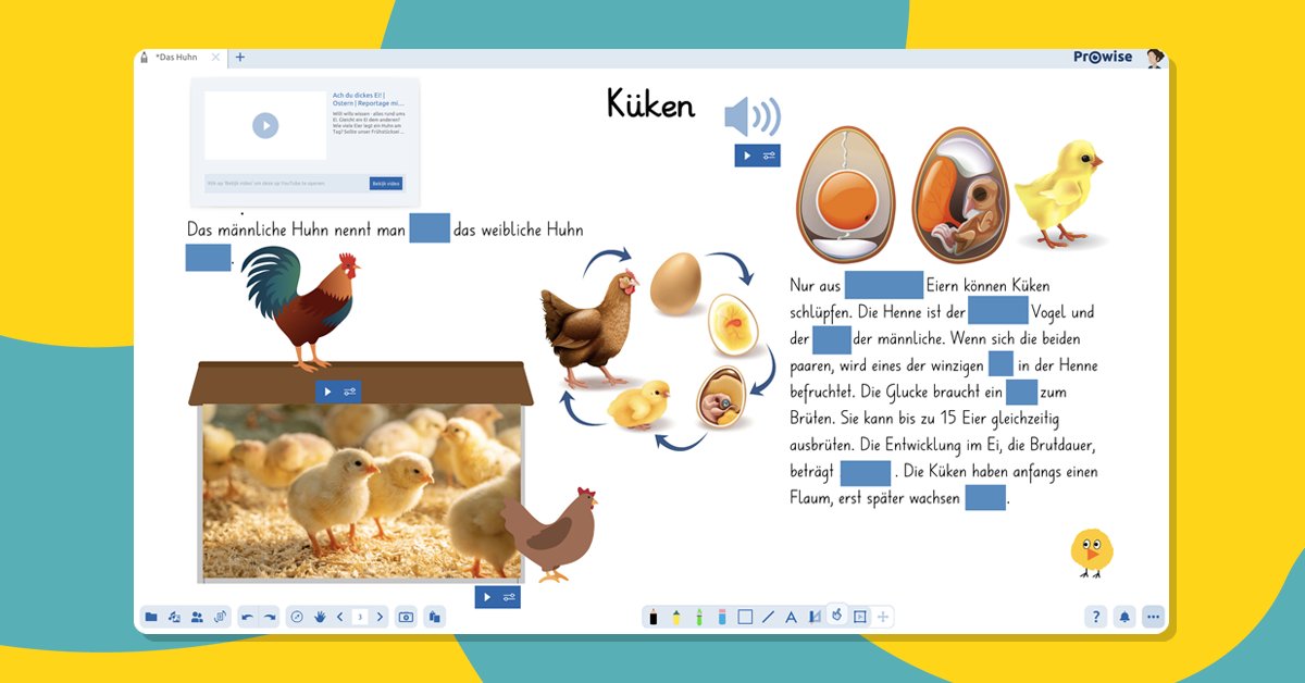 Hier dreht sich alles um das Thema Huhn und Ei! 🐓🥚

Es warten tolle Infos und Aufgaben, über der die Kinder "brüten" können. Finde jetzt alles heraus über das Huhn und ihre Eier, teste dein wissen im ProQuiz! 👉 prowi.se/das-huhn