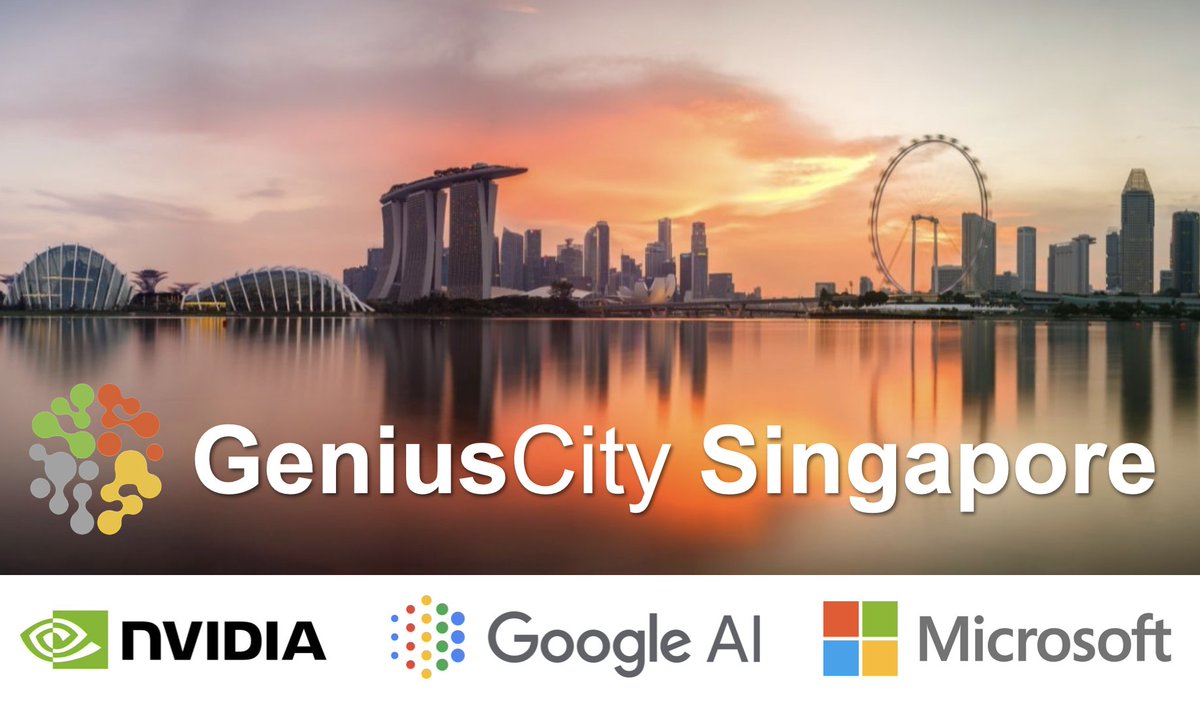 Very excited to be launching our 1st $GNS #GeniusCity in Singapore with AI courses w @nvidia @GoogleAI @Microsoft - Our goal is 100 Genius Cities around the world, each bringing AI Education & Acceleration to build city-wide exponential ecosystems for the future of work. Genius…