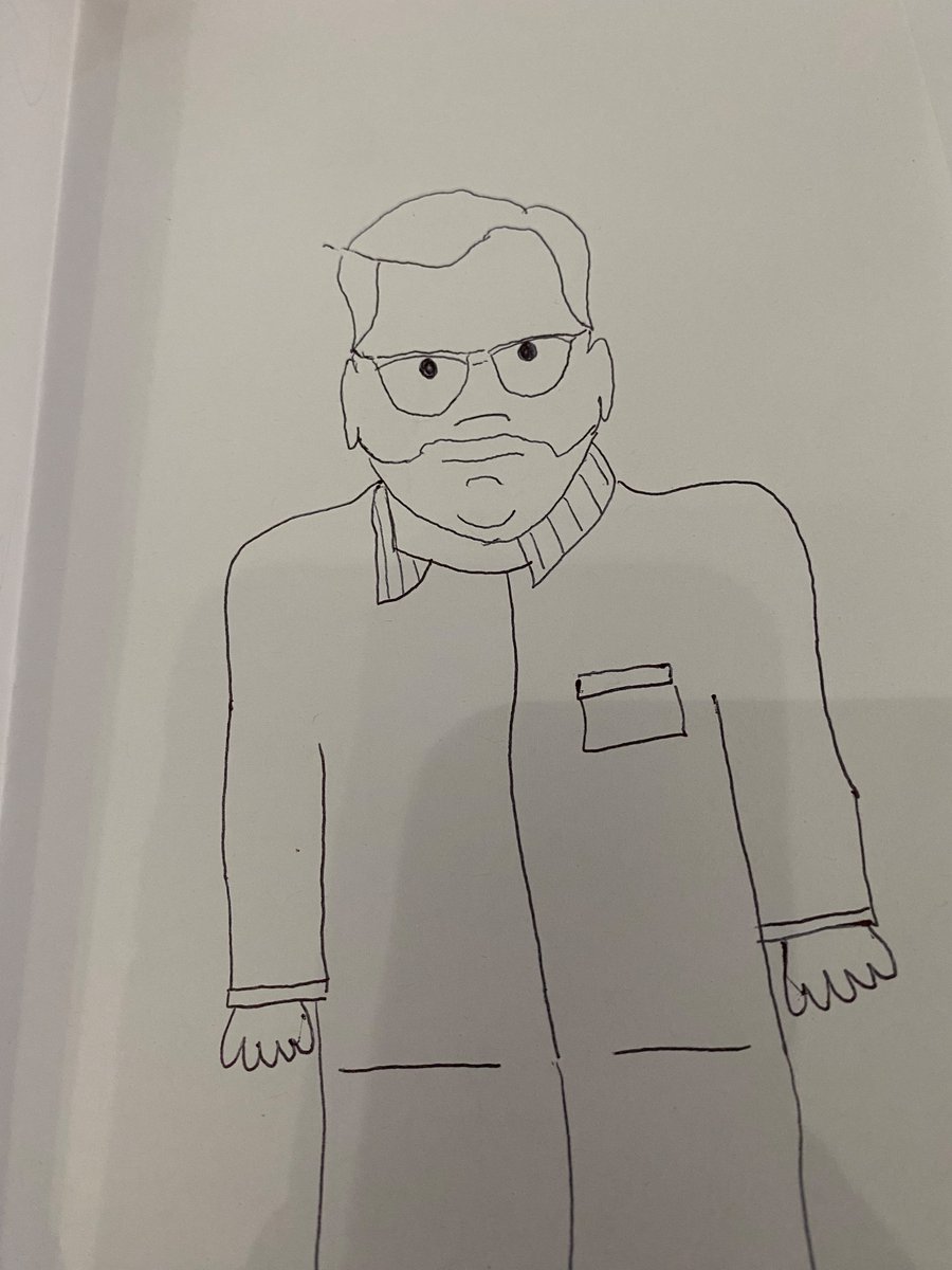 Taking my daughter to see her first comedy show in the fall so I drew a picture for her to guess where we are going.  She’s so excited since we have watched 2 <a href="/JimGaffigan/">Jim Gaffigan</a> specials previously. Sorry Jim I’m not great at drawing hands:)