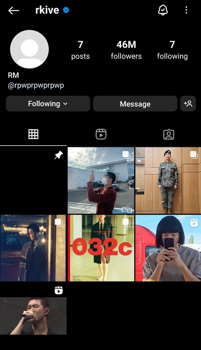 #RM has Changed his Instagram Profile Pic and has deleted/archived multiple posts leaving only 7