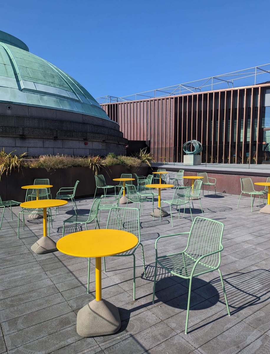 😎Get yer thermals aff and yer SPF oan - It's a scoarcher! Come and catch some rays on our sunny terrace on Level 2 at #AberdeenArtGallery. The perfect place for a coffee and a cake!🍰 🕰 We are open Monday-Saturday 10am-5pm and Sunday 11am-4pm 🎟️ Admission free