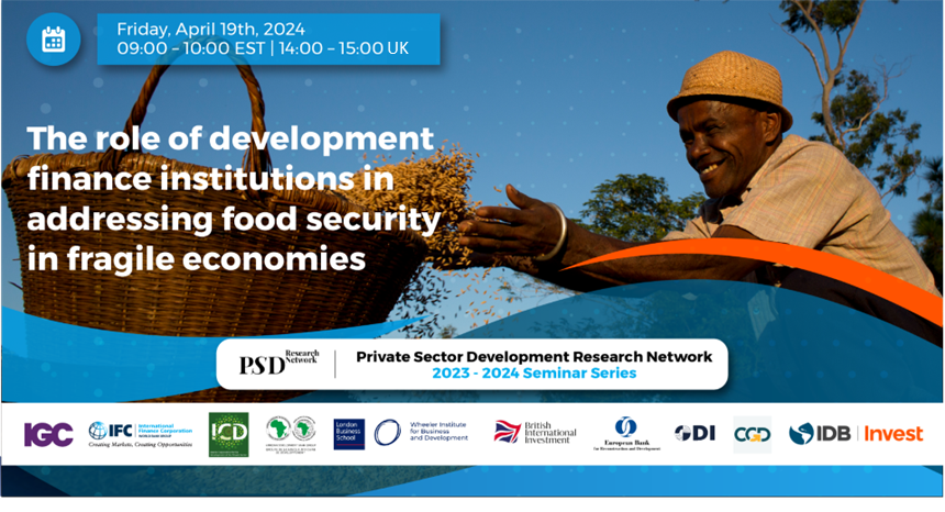 Food insecurity is a devastating crisis in fragile states.  Can development finance fix this?

Join our #PSDRN seminar on 19 April to explore DFI & private sector solutions for boosting #FoodSecurity.

Keynote by @SalahJama, Somalia's DPM.

Register now: odi.org/en/events/the-…