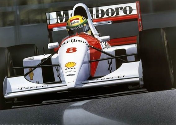 Ayrton riding the kerbs while qualifying for the 1993 Australian Grand Prix #F1