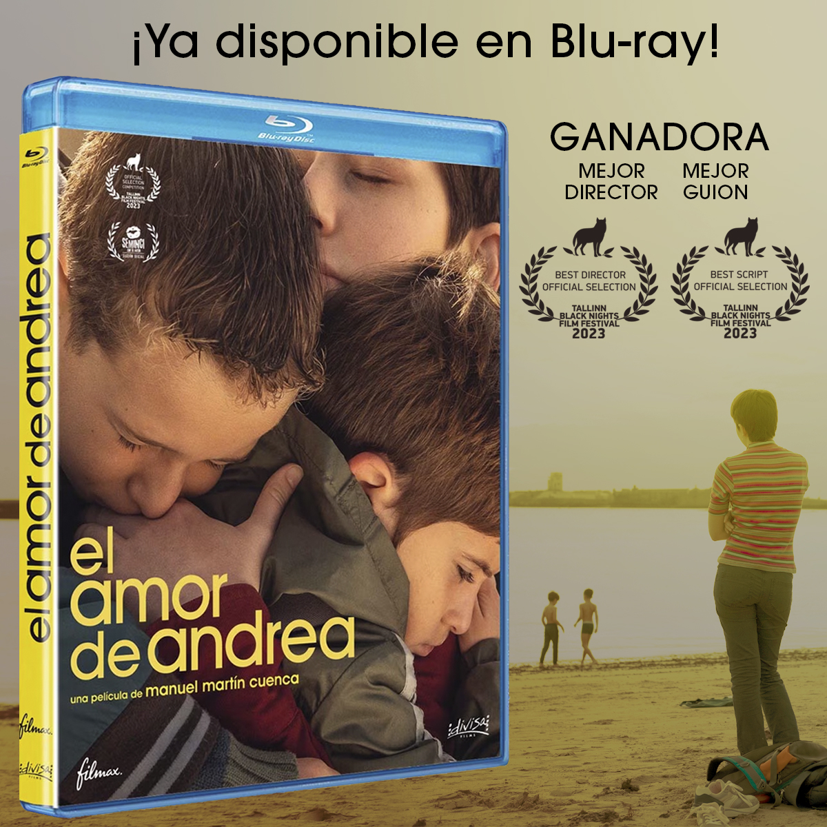 La premiada y elogioada nueva película de Manuel Martín Cuenca ya está disponible en Blu-ray. 💿 #ElAmorDeAndrea, un luminoso retrato de la adolescencia y una aventura que desafía el primer amor: la familia. Ganadora del premio a la mejor dirección y guion en el @TallinnBNFF.🏆