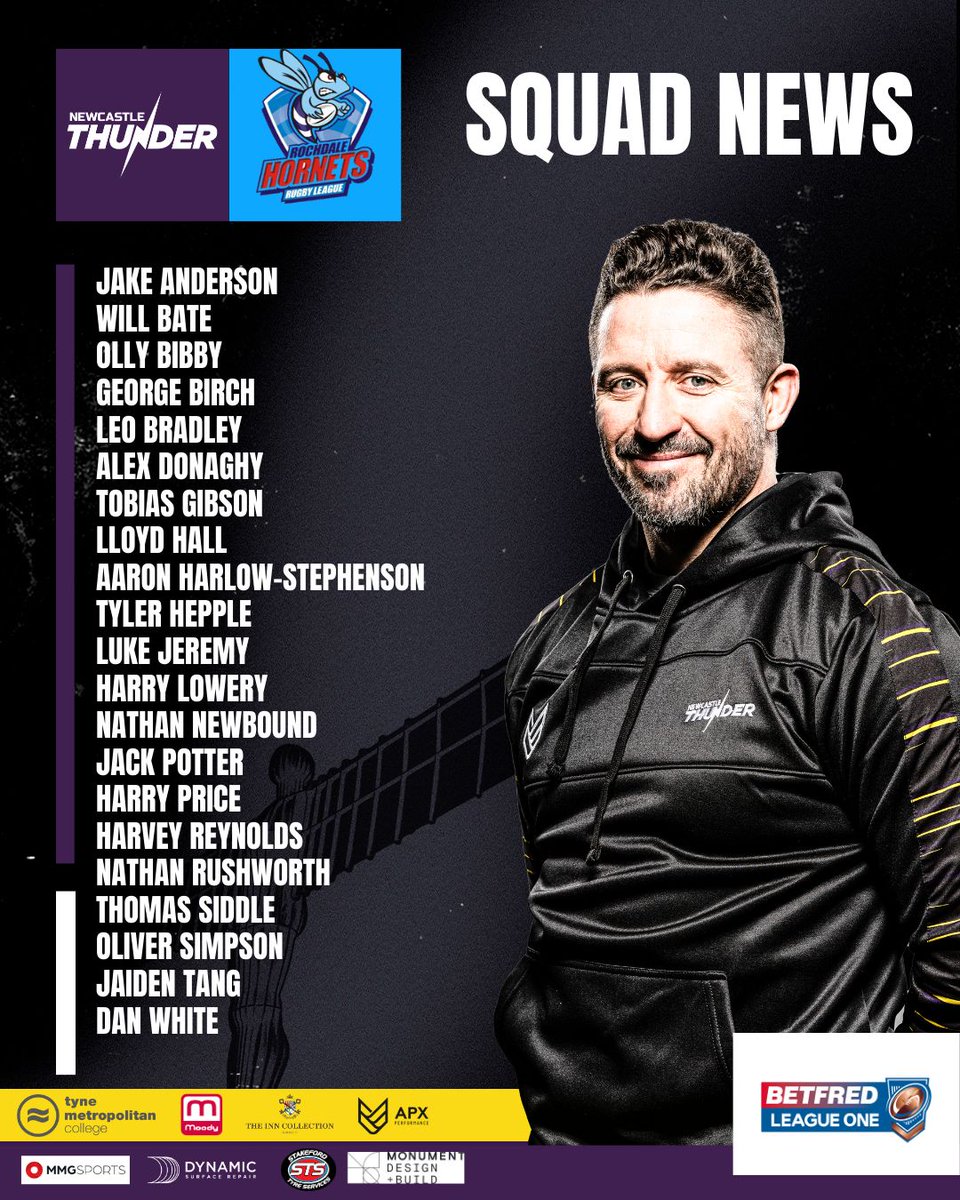 ⚡️SQUAD NEWS ⚡️ Head Coach Chris Thorman has announced his 21 man squad for this weekend's away game at @RochdaleHornets