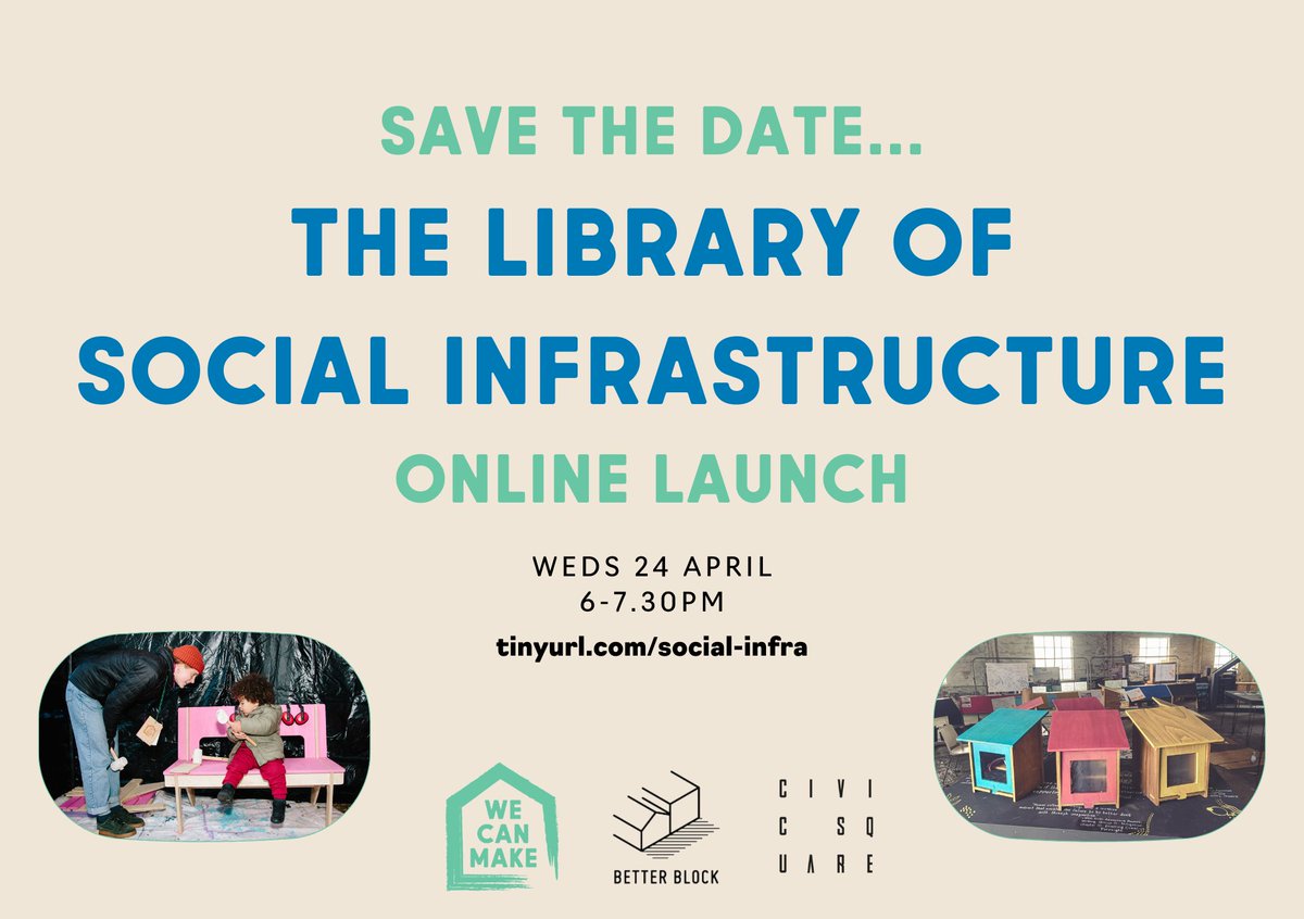WeCanMake (@wecanmakehomes) on Twitter photo What if we re-imagined our front gardens as part of the shared ecological + social infrastructure of our neighbourhoods?
🗓️SAVE THE DATE 24 April 🗓️ for the launch of the #Library of Social Infrastructure!
More info coming eventbrite.co.uk/e/library-of-s… <a href="/CIVIC_SQUARE/">CIVIC SQUARE</a> <a href="/TheBetterBlock/">The Better Block</a> What if we re-imagined our front gardens as part of the shared ecological + social infrastructure of our neighbourhoods?
🗓️SAVE THE DATE 24 April 🗓️ for the launch of the #Library of Social Infrastructure!
More info coming eventbrite.co.uk/e/library-of-s… <a href="/CIVIC_SQUARE/">CIVIC SQUARE</a> <a href="/TheBetterBlock/">The Better Block</a>