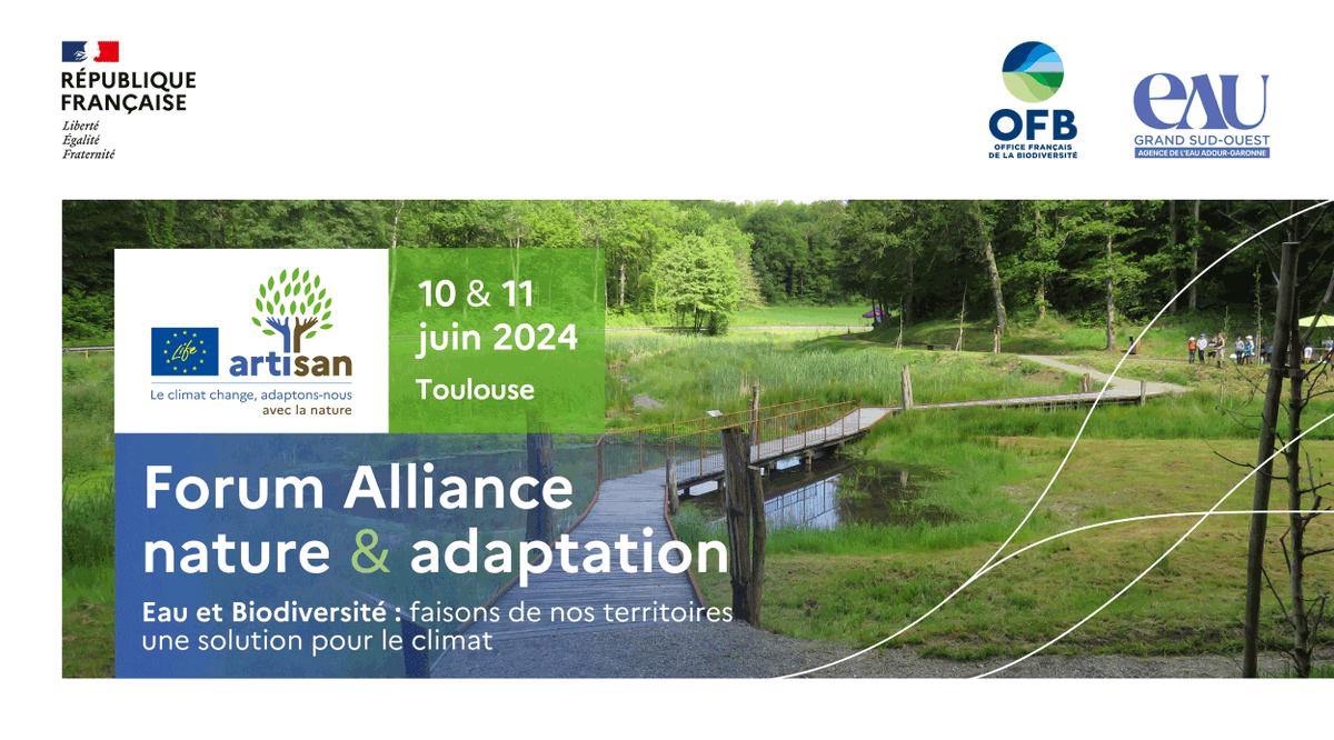 🌱 [ÉVÉNEMENT] 2e Forum du @LifeARTISAN_ 📅 10 & 11 juin 📍 Toulouse Préserver et restaurer les écosystèmes contribue à accroître la résilience de nos territoires face aux effets du changement climatique Programme et inscription 👇 public.message-business.com/form/42029/155…