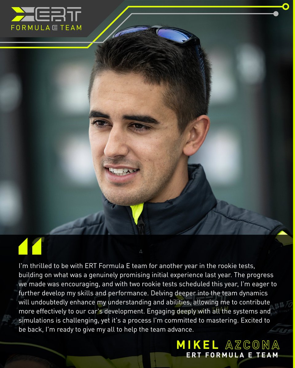 Almost time for FP0! 🙌  Here’s what @mazconaoficial has to say before hitting the track. ⚡️🇮🇹

#MisanoEPrix #ERTFE #FormulaE #MikelAzcona  #Racing #Motorsport #RookieTest