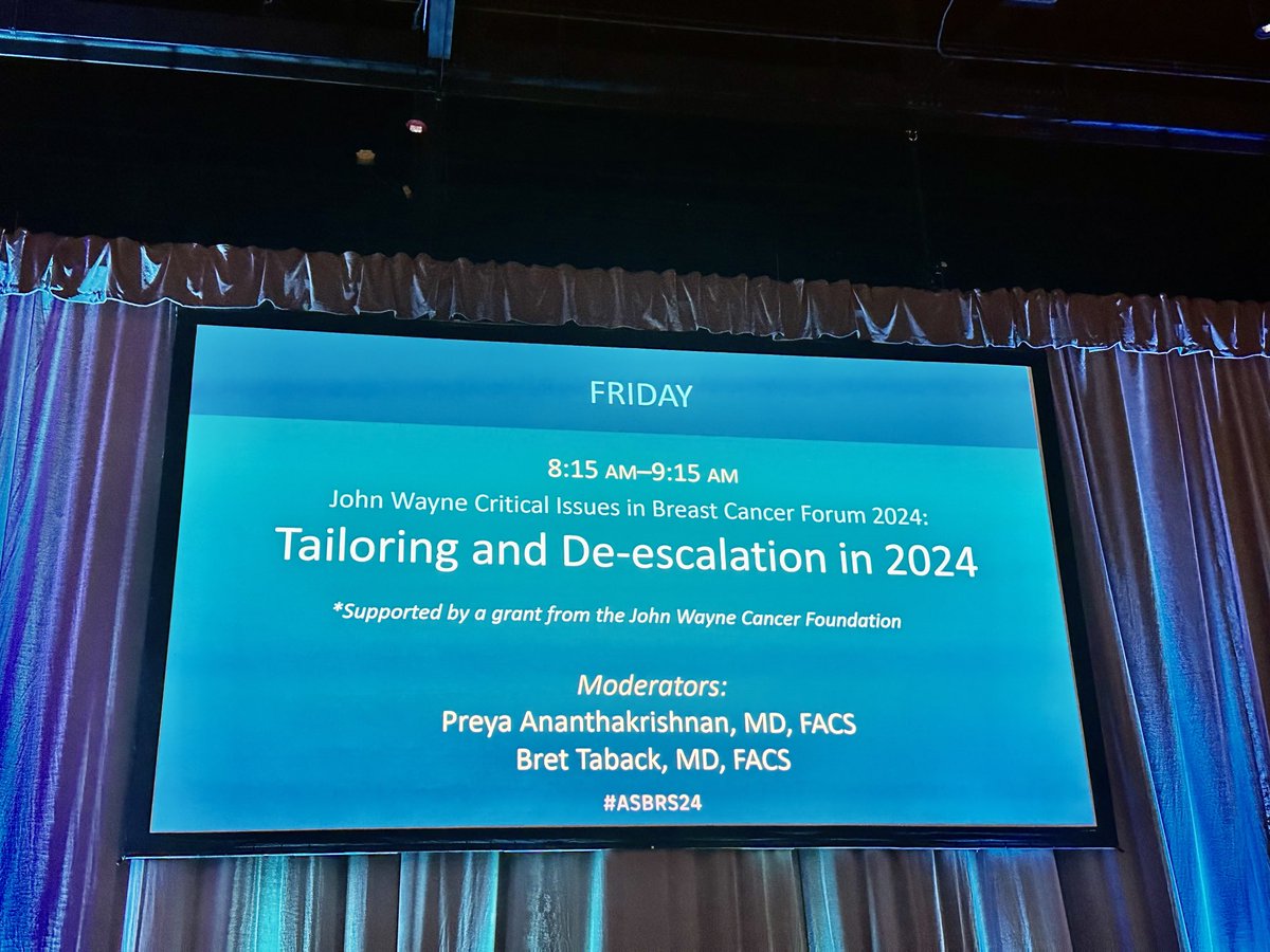 The John Wayne Critical Issues in Breast Cancer Forum 2024 is starting! #ASBrS24