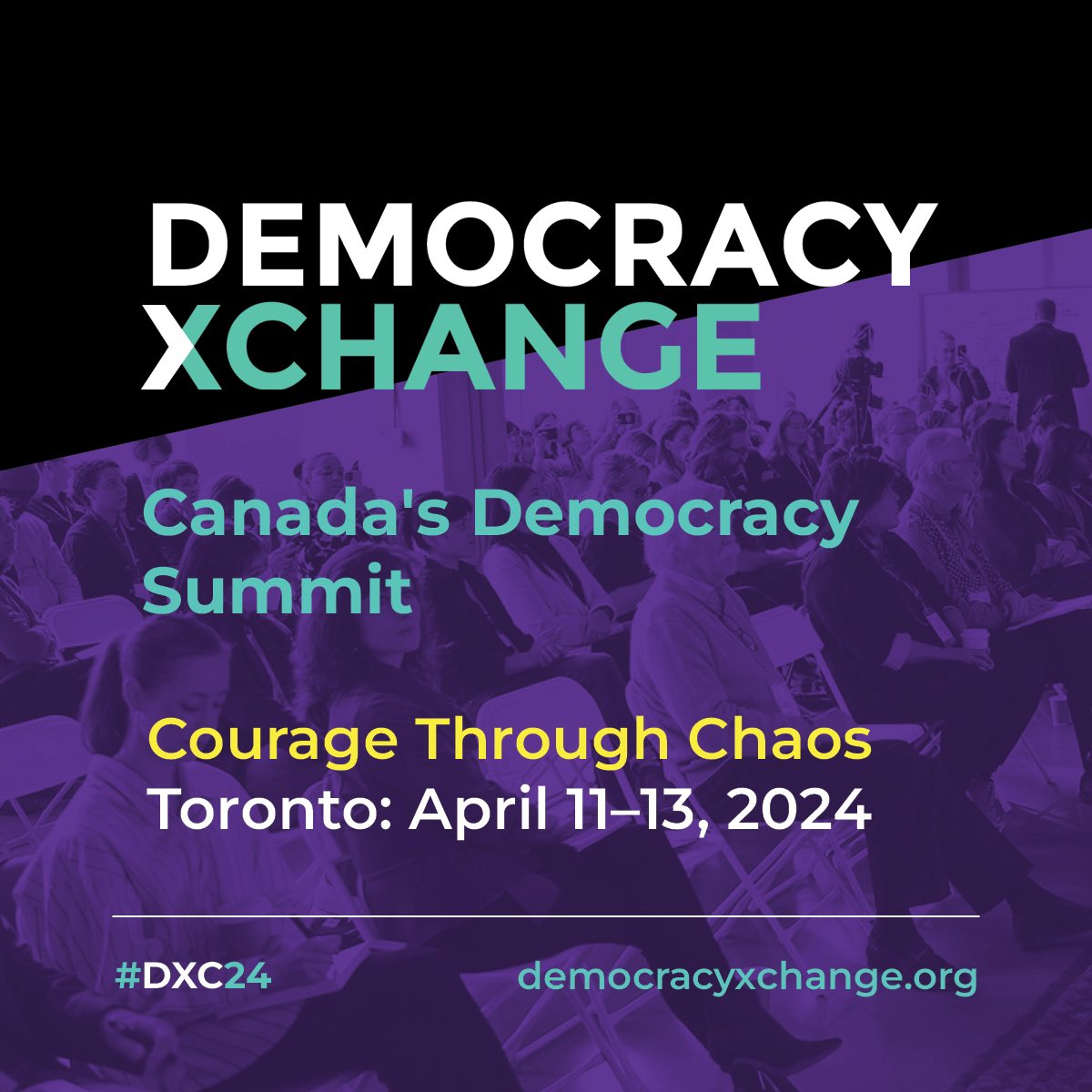 #DXC24 is on now! Join us as we spotlight Courage Through Chaos & explore themes such as: trust in governance, misinformation, social & economic disparity, art as activism, polarization & integrity of information. In-person & virtual tickets available at: democracyxchange.org