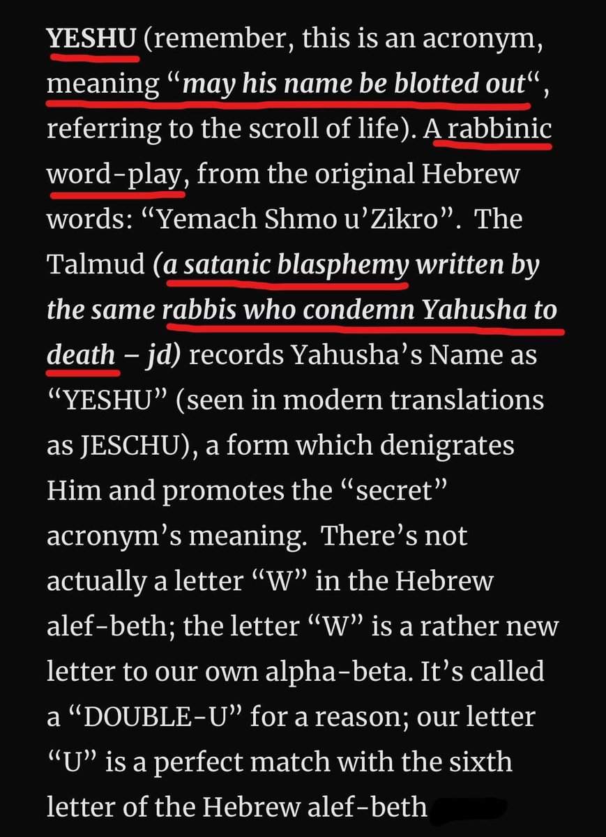 YAH only Israelites follow rabbinical Judaism. They are “lil hats” 'Yeshua' is deception of the rabbinical Judaism 🤥 Does NOT contain the fathers name prefix = YAHU (John 5:43) My Name is in Him (Exodus 23:21)