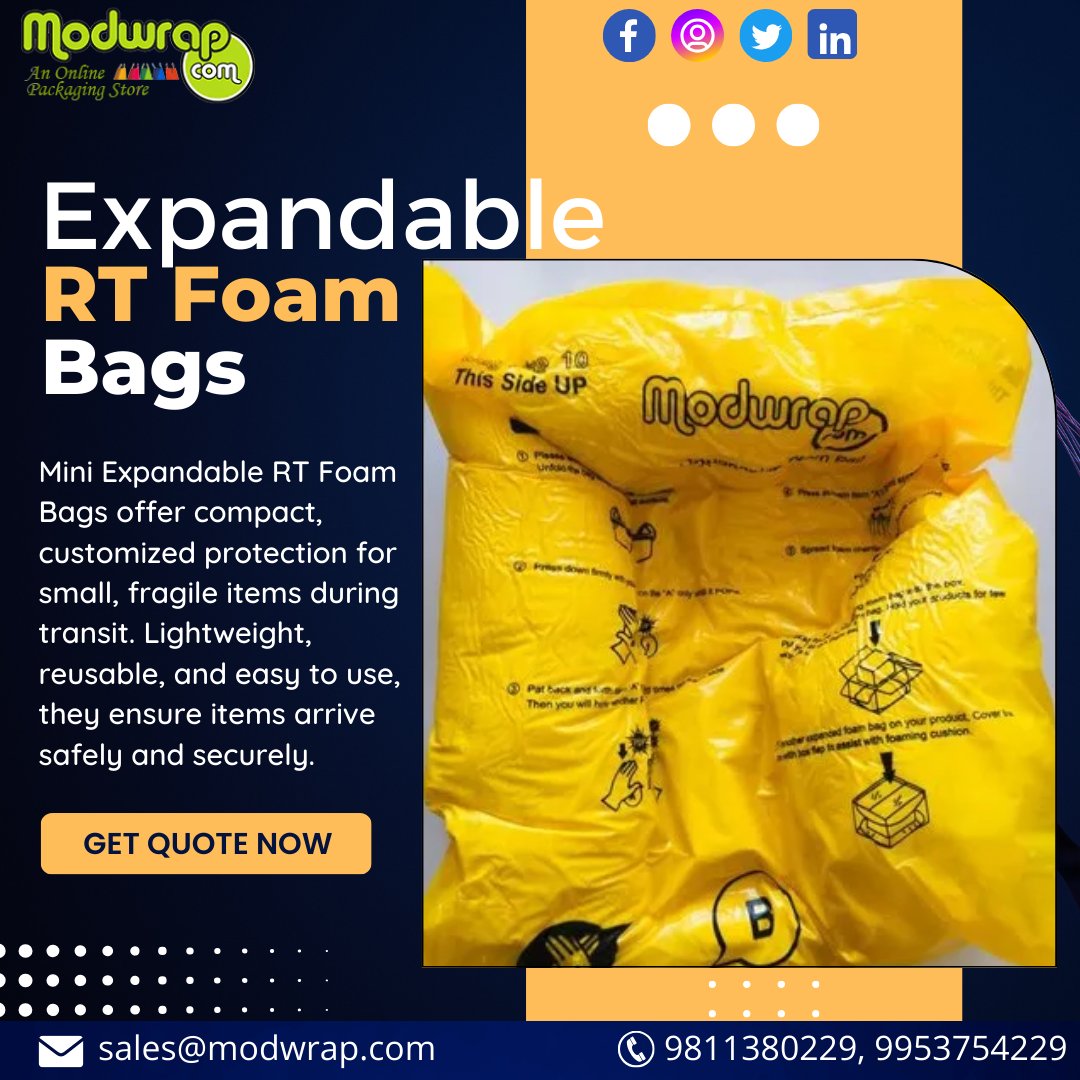 ✅ Shock Absorption
✅ Customized Fit
✅ Lightweight
✅ Easy to Use
✅ Environmentally Friendly
.
.
#rtfoambags #protectivepackaging #fragileitemprotection #shippingsolutions #ecofriendlypackaging #reusablepackaging #modwrap #packaginginnovation
.
.