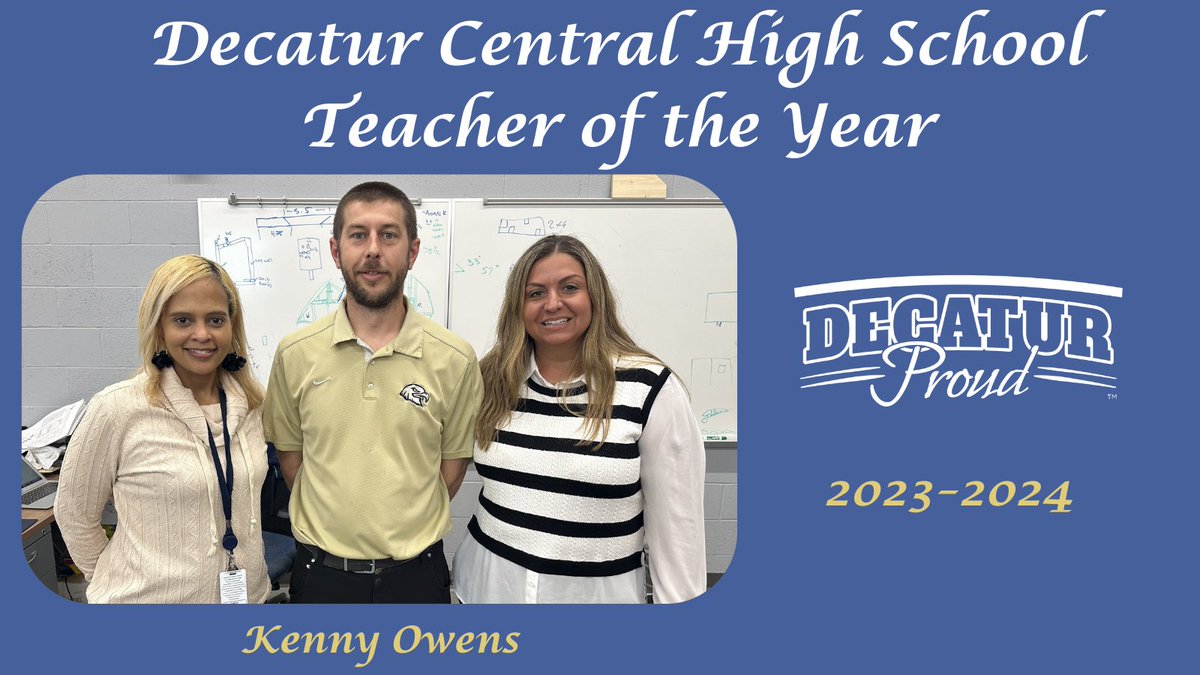 MSDDecaturHR (@msddecaturhr) on Twitter photo Congratulations to DCHS Teacher of the Year Kenny Owens. Thank you for all that you do! We are #decaturproud of you!
<a href="/DCHS_hawks/">Decatur Central</a>
<a href="/Steph_Hofer/">Dr. Stephanie Hofer</a>
<a href="/MSDDecatur/">MSD Decatur</a> Congratulations to DCHS Teacher of the Year Kenny Owens. Thank you for all that you do! We are #decaturproud of you!
<a href="/DCHS_hawks/">Decatur Central</a>
<a href="/Steph_Hofer/">Dr. Stephanie Hofer</a>
<a href="/MSDDecatur/">MSD Decatur</a>