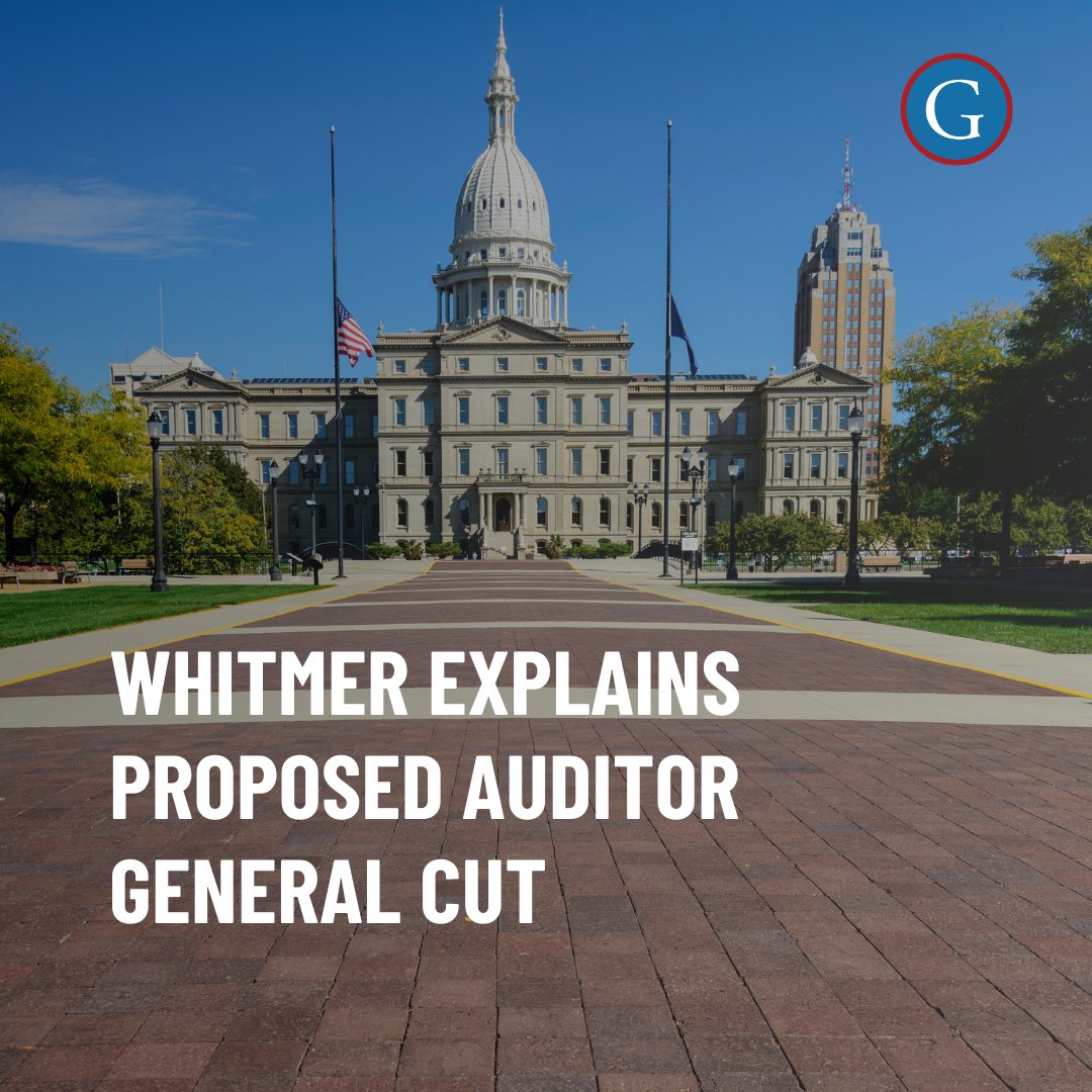 Gov. Whitmer addressed recent criticism from House Republicans for her proposed $8.3 million cut to the Office of the Auditor General. The recommendation has nothing to do with any concerns about that office or how it's functioning, Whitmer said. bit.ly/4aOhGXe