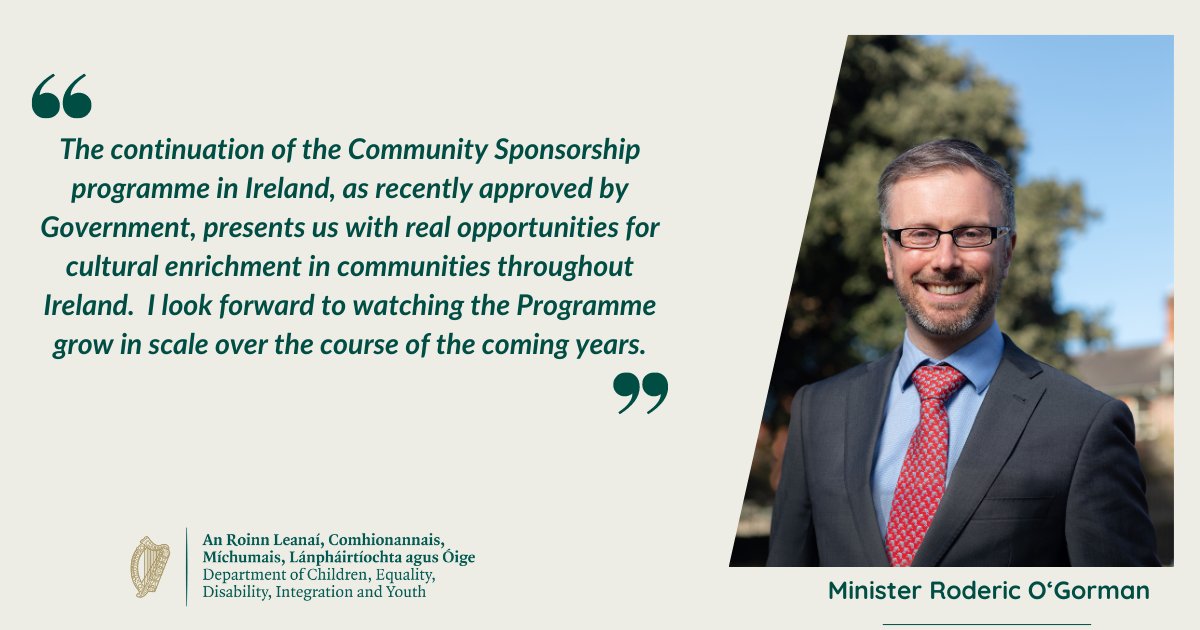 📣 Minister @rodericogorman, today launched a call for Proposals from interested bodies to fulfil the role of a National Support Organisation under the Community Sponsorship Ireland Programme. 📍 Please find link to application in the press release: bit.ly/4ate9xV
