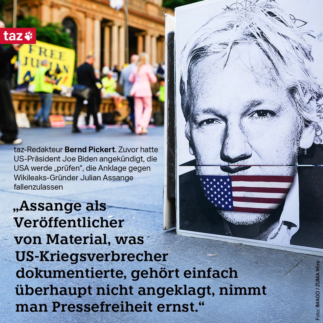 Der US-Präsident sendet milde Töne in der Sache Assange. Eine Rolle spielen dürften dabei das Verhältnis zu Australien und der nahende Wahlkampf. 👉 taz.de/!6000204/ Ein Kommentar von @BerndPickert