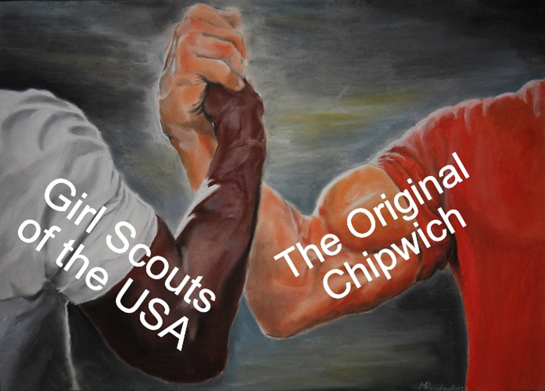 Theorigchipwich's tweet image. When awesomeness combines. Girl Scouts and Chipwich, taking on the enemy…empty freezers. 

#Chipwich #Chipwiches #ThinMints #GirlScoutCookies #GirlScoutThinMints