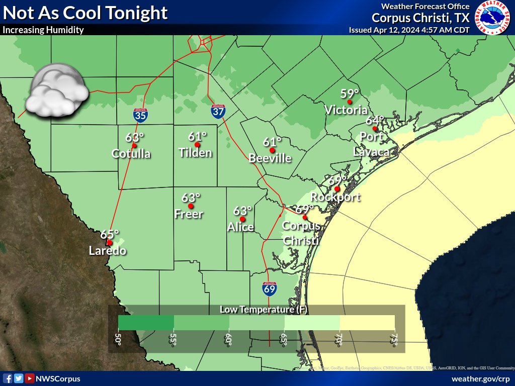 Slightly warmer temps are in store for today with winds out of the southeast. With moisture increasing due to the southeast winds, it will feel muggier than it has the last few days. Milder temps will be noticeable tonight with most of the area in the 60s instead of 50s. #stxwx