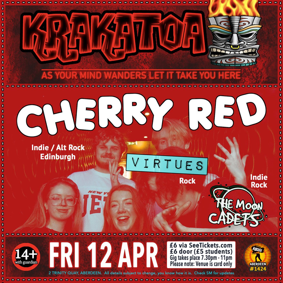 #CHERRYRED #VIRTUES #THEMOONCADETS #VolcanicTiki #KrakatoaBar #Aberdeen #Scotland #AsYourMindWandersLetItTakeYouHere #IndependentVenue #WorkerOwned #CIC #DiveBar #NotADive #Tiki #HarbourLife #Cocktails #Bands #Gig #Live #Music #DJs #Clubnight #FudgeAberdeen #NeonLounge