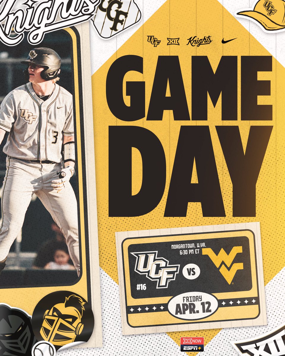 Series opener at WVU tonight❗

🆚 West Virginia
🕒 6:30 PM ET
🏟️ Wagener Field at Monongalia County Ballpark
📺📊 linktr.ee/ucfbaseball