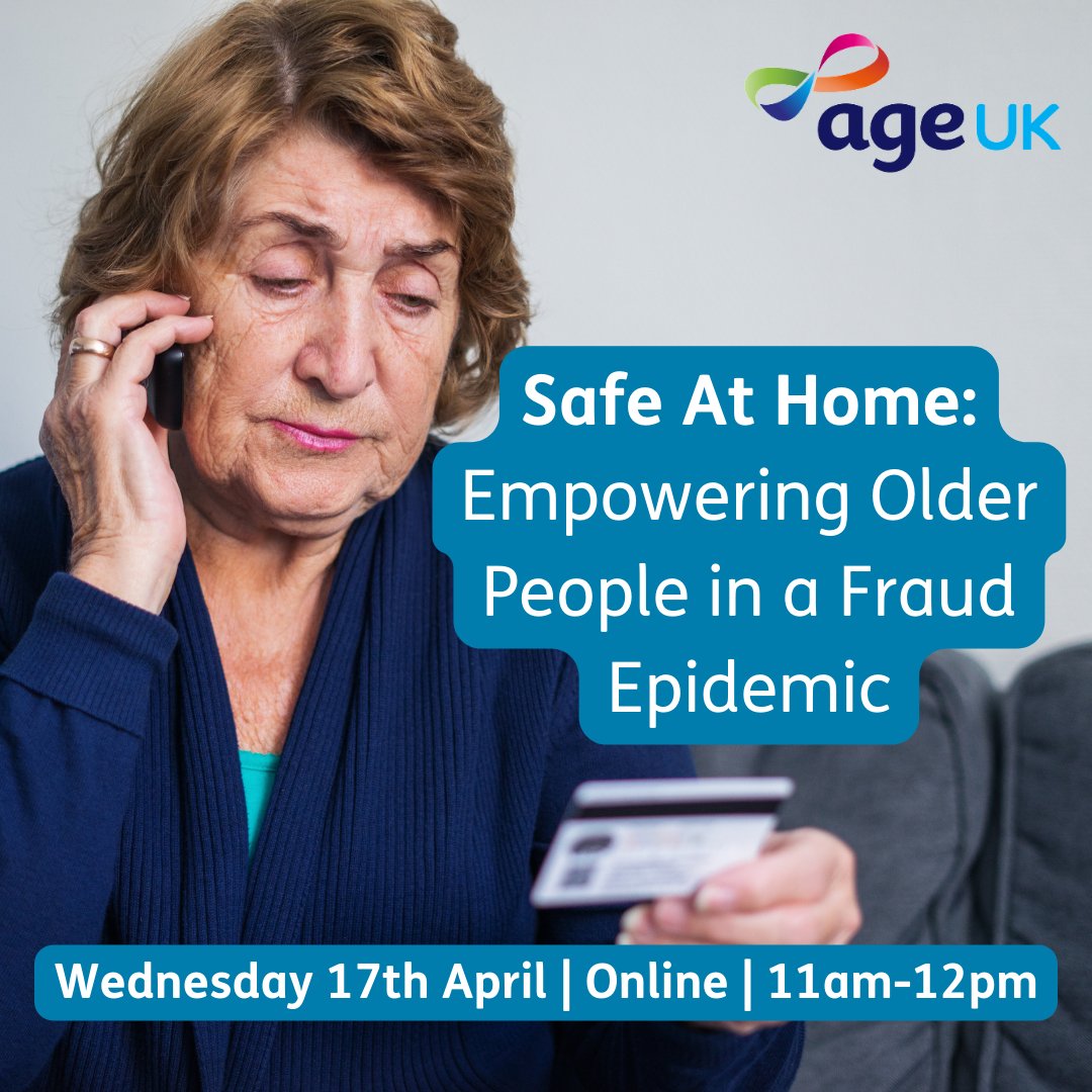 Join us for a panel event discussing the findings from Age UK's evaluation of the Scams Prevention & Support Programme. Our panel will look at our latest report and how the programme can sit alongside other support to mitigate the impact of scams & fraud: bit.ly/3VNZw3E