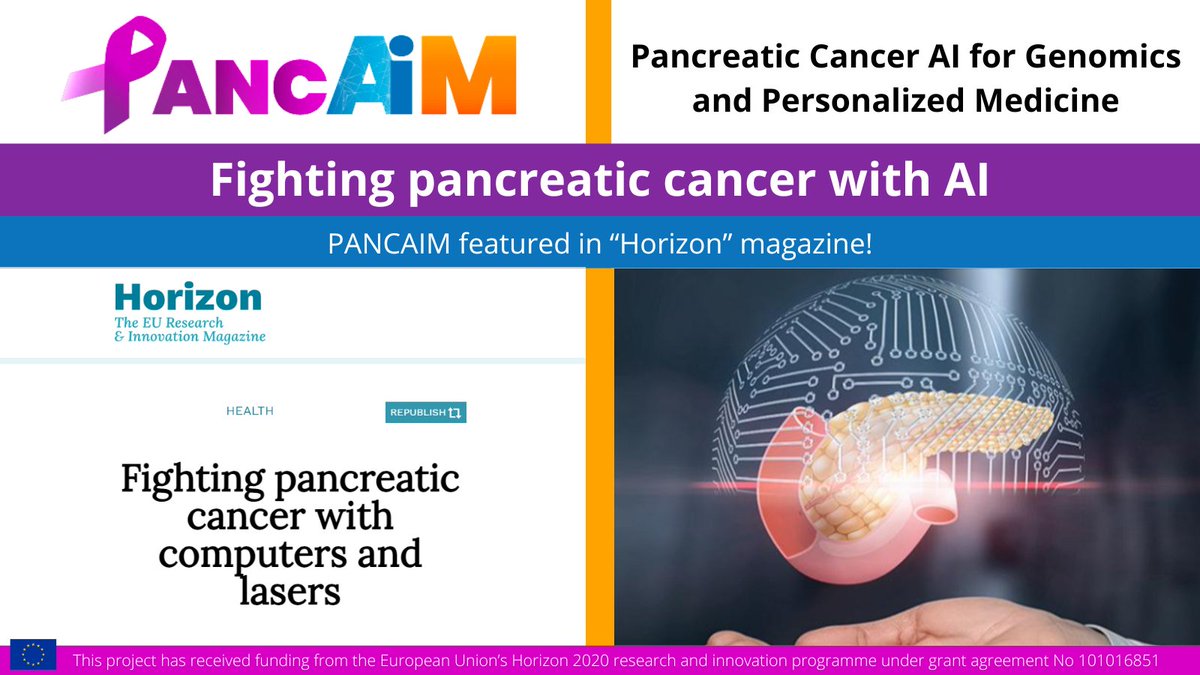 PANCAIM Project (@pancaim_h2020) on Twitter photo 📰Our coordinator Henkjan Huisman was recently featured in #Horizon Magazine!
🥼💻Pancreatic cancer survival rates are dire, but #PANCAIM researchers are harnessing #AI and new tech for future breakthroughs.
Learn more in the article! ….research-and-innovation.ec.europa.eu/en/horizon-mag… #Pancreaticcancer 📰Our coordinator Henkjan Huisman was recently featured in #Horizon Magazine!
🥼💻Pancreatic cancer survival rates are dire, but #PANCAIM researchers are harnessing #AI and new tech for future breakthroughs.
Learn more in the article! ….research-and-innovation.ec.europa.eu/en/horizon-mag… #Pancreaticcancer