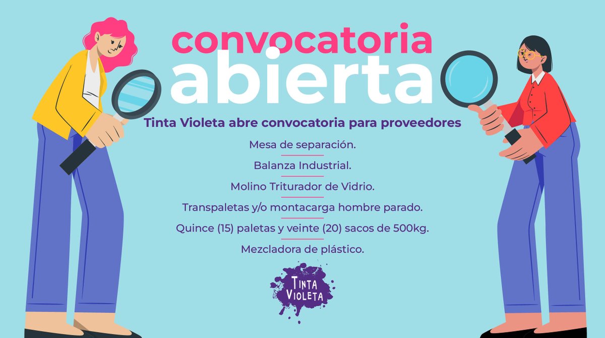 🔎 Tinta Violeta abre convocatoria para proveedores de maquinarias ➕ Información entintavioleta.com.ve/2024/04/08/tin… 🗞️ Enviar cotización e información a 📩 logisticacomprastintavioleta@gmail.com cc: adrianapmr16@gmail.com