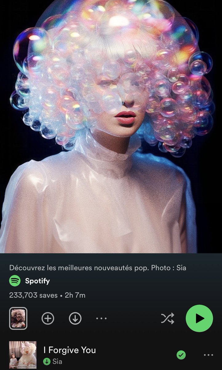 🇫🇷 Spotify — ‘Nouveautés Pop’: #1. I Forgive You (NEW) — @Sia is at #1 and on the cover of one of France’s biggest new music playlists! spoti.fi/NouveautesPop