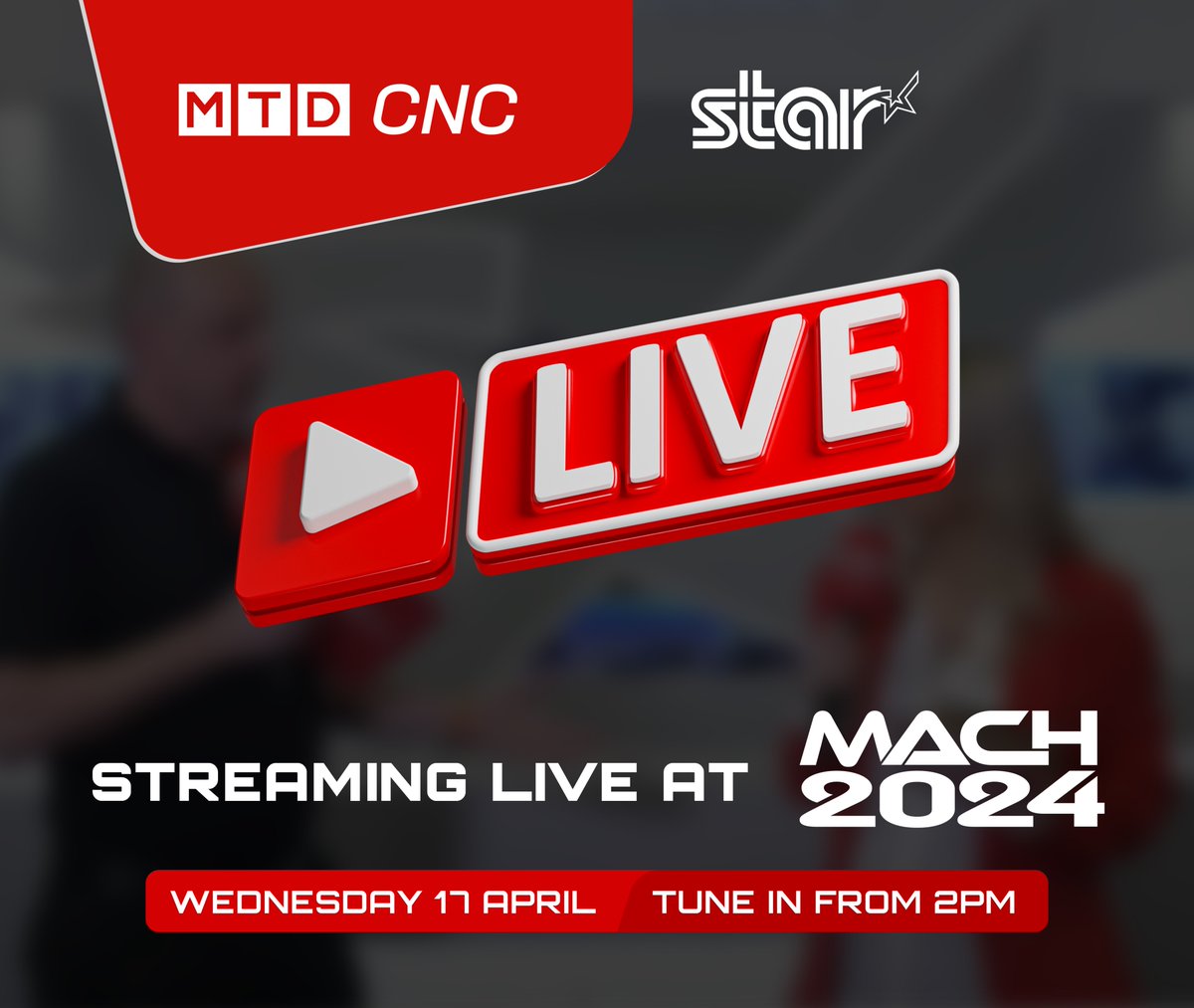 Join us live from @MACHexhibition with @mtdcnc on Wednesday 17 April where we'll be demonstrating the latest advancements in sliding head manufacturing solutions from 2pm... 🎥 There's still time to register to receive your free fast-track visitor pass: bit.ly/star-mach