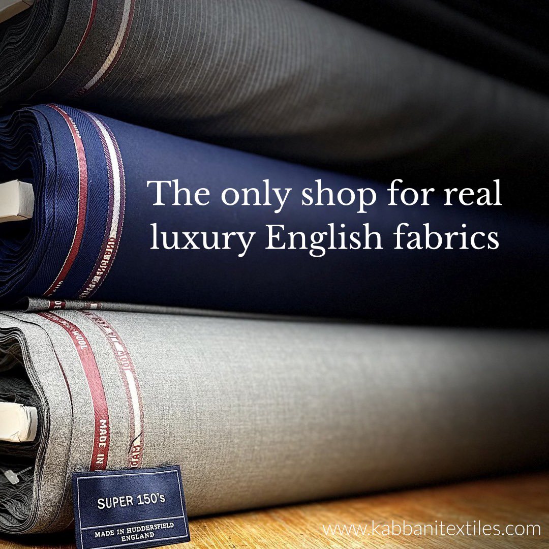 Find the perfect fabric for you at kabbanitextiles.com #madeinengland #luxury #fabrics #textiles #wool #tailoring #thobes #dishdash #fashion