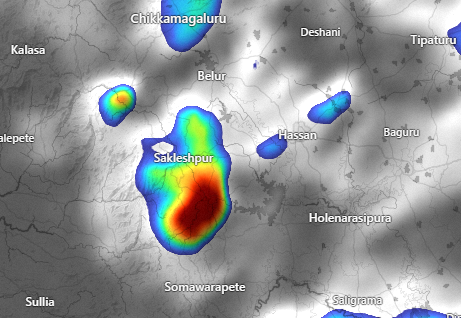 5.45 PM UPDATE:

A TS south of Belur town.

Its the first time this year that this area has seen rain.
Lot of first timers today :)

#KarnatakaRains