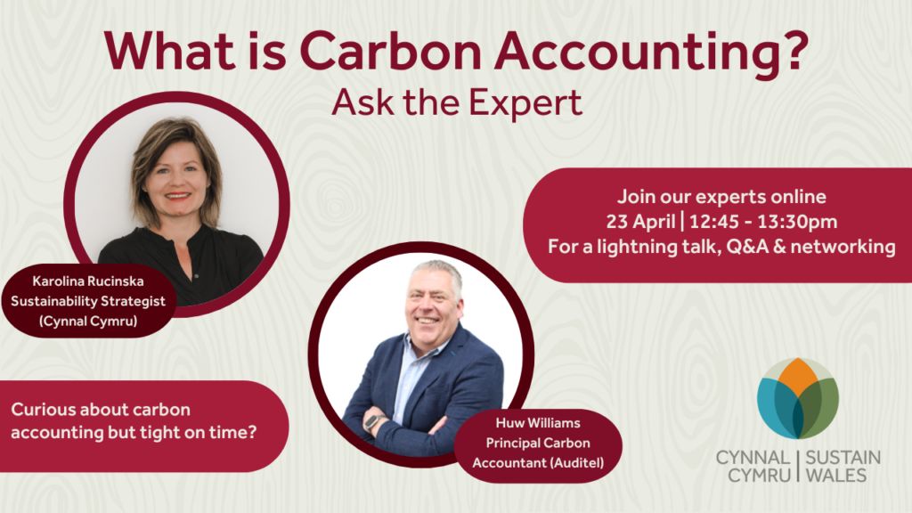 Want to find out more about how to measure and improve your impact? Want to talk about other challenges and connect with great people? Join Cynnal Cymru and @AuditelUK April 23rd for ‘Ask the Expert: Carbon Accounting’ >> buff.ly/4aJSz7S