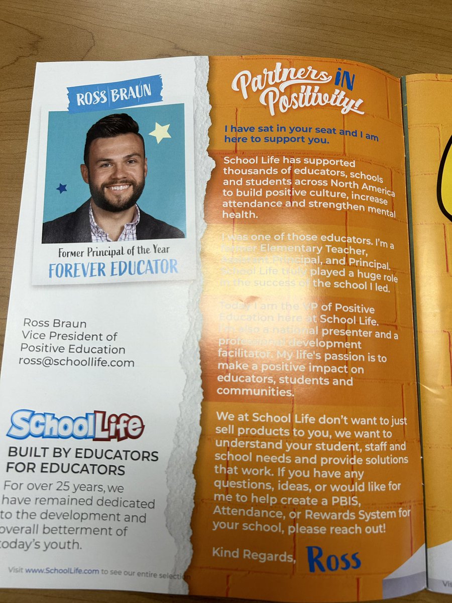 When your principal friends like <a href="/drtylercook/">Dr. Tyler Cook</a> unexpectedly see your face come across their desk 🤣

The <a href="/SchoolLifeShop/">School Life</a> spring catalog is out and we are ready to help take your school to new heights! 

Thankful for this work and the opportunity to support schools across the