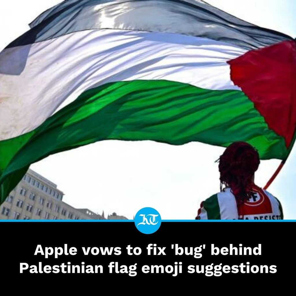 #Apple on Thursday promised it would stop a #Palestinian flag emoji from being suggested to some #iPhone users when they type 'Jerusalem' in messages.

khaleejtimes.com/business/tech/…