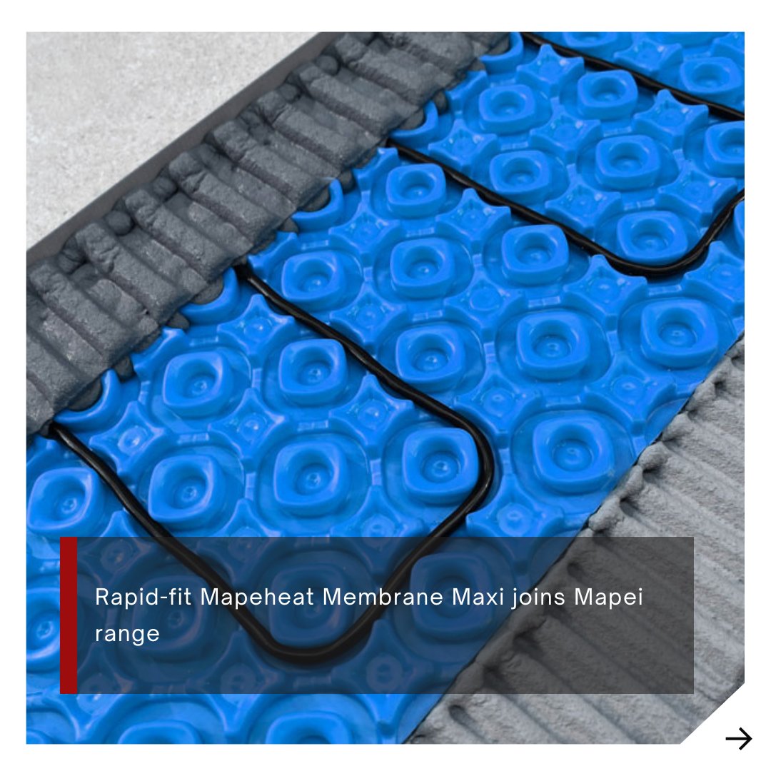 @MapeiUKLtd introduces Mapeheat Membrane Maxi, a rapid-fit, waterproof heating membrane ideal for electric underfloor heating and tile installations. Visit the link below ~ hbdonline.co.uk/news/rapid-fit… #hbd #housebuilder #Mapei #waterproofing #bathrooms #shower #construction