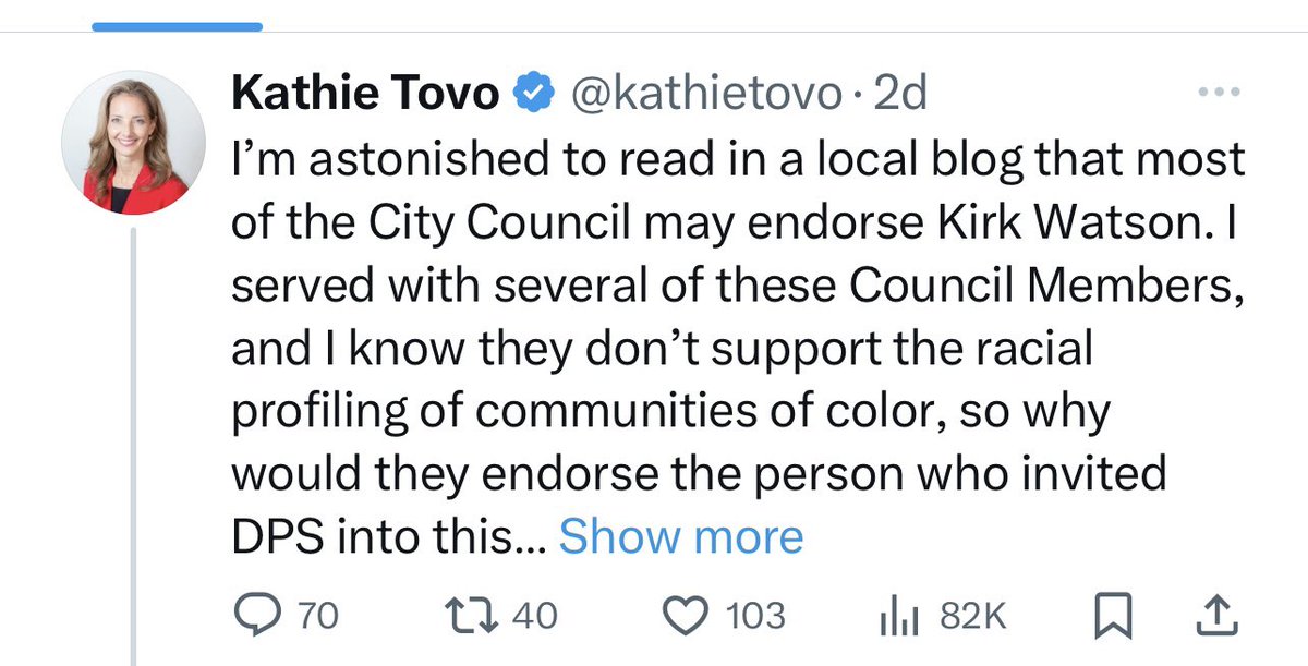 The main “opponents” to Mayor @KirkPWatson have spent all week complaining about that he’s gotten too many endorsements. 😩

Not sure I’ve ever seen that in a race. 

Two very unserious candidates. 

#txlege