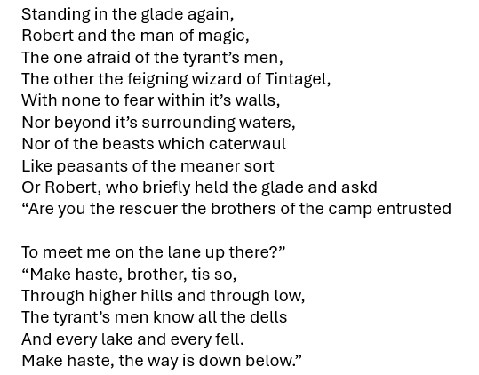 This is Part 4 of my poem-in-progress, 'Inverted Saviours', in which the magician assumes the form of the man sent to help Robert escape. #poetrylovers #poetrytwitter #writerscommunity