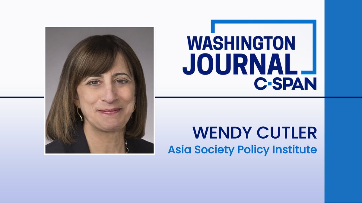 SAT| Asia Society Policy Institute Vice President and Managing Director @wendyscutler will discuss U.S.-Japan relations. Watch that live at 8:00am ET!