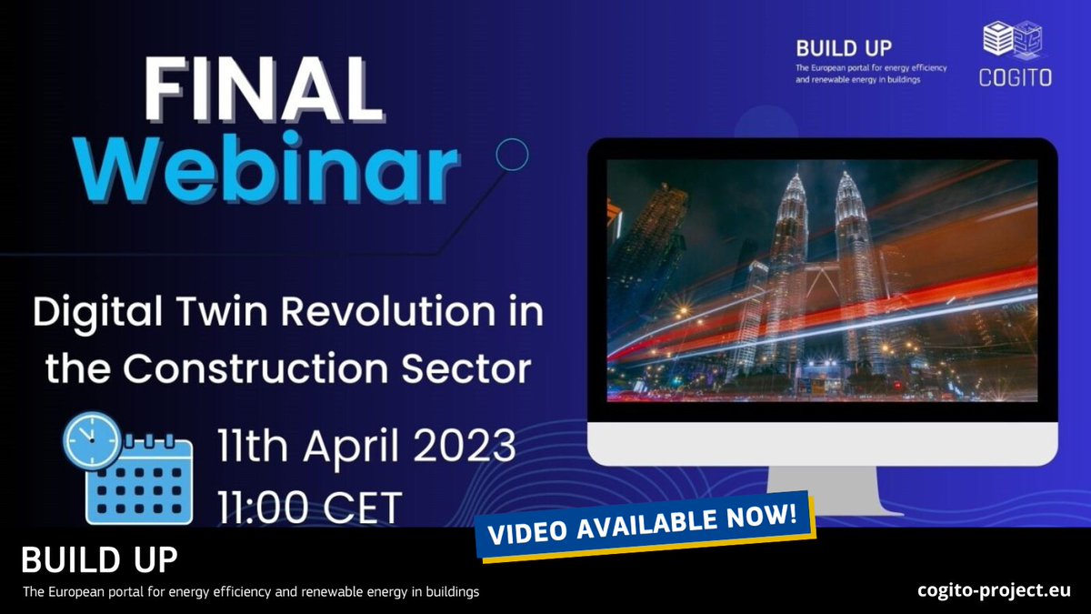 On 11th April, #EU_BUILDUP hosted the last webinar in the series of events titled 'Practical Tools for the #ConstructionSector in #DigitalTwin', organised with @cogito_project 📝

The recording session is available on the BUILD UP portal. Check it here! 👉 build-up.ec.europa.eu/en/resources-a…