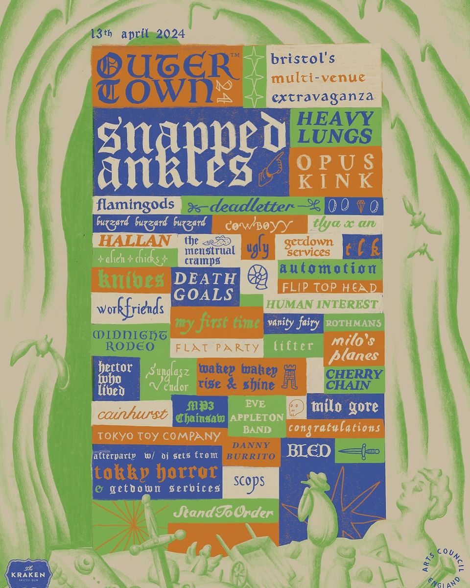 CityAndMoon's tweet photo. We’re very pleased to be invited back to supply backline generics to @outertownbristol for their third instalment this weekend, after a very successful first couple years in 2022 and 2023.
They really must’ve made a name for themselves as the lineup this year is incredible. https://t.co/PrBzT6teqX