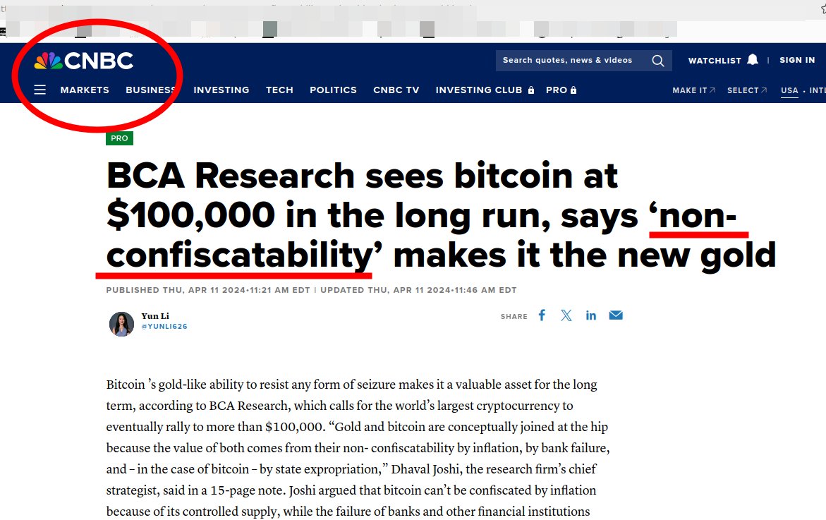 Holy Smokes... now even #mainstreetpress #media #financialmedia #wallstreet is talking about the value of #selfcustody & #Bitcoin #cnbc @cnbcnow @ft @FoxBusiness @WSJ @JSeyff @EricBalchunas @saylor @starkness @aantonop @rogerkver @brockpierce @TheCryptoLark @SimplyBitcoinTV…