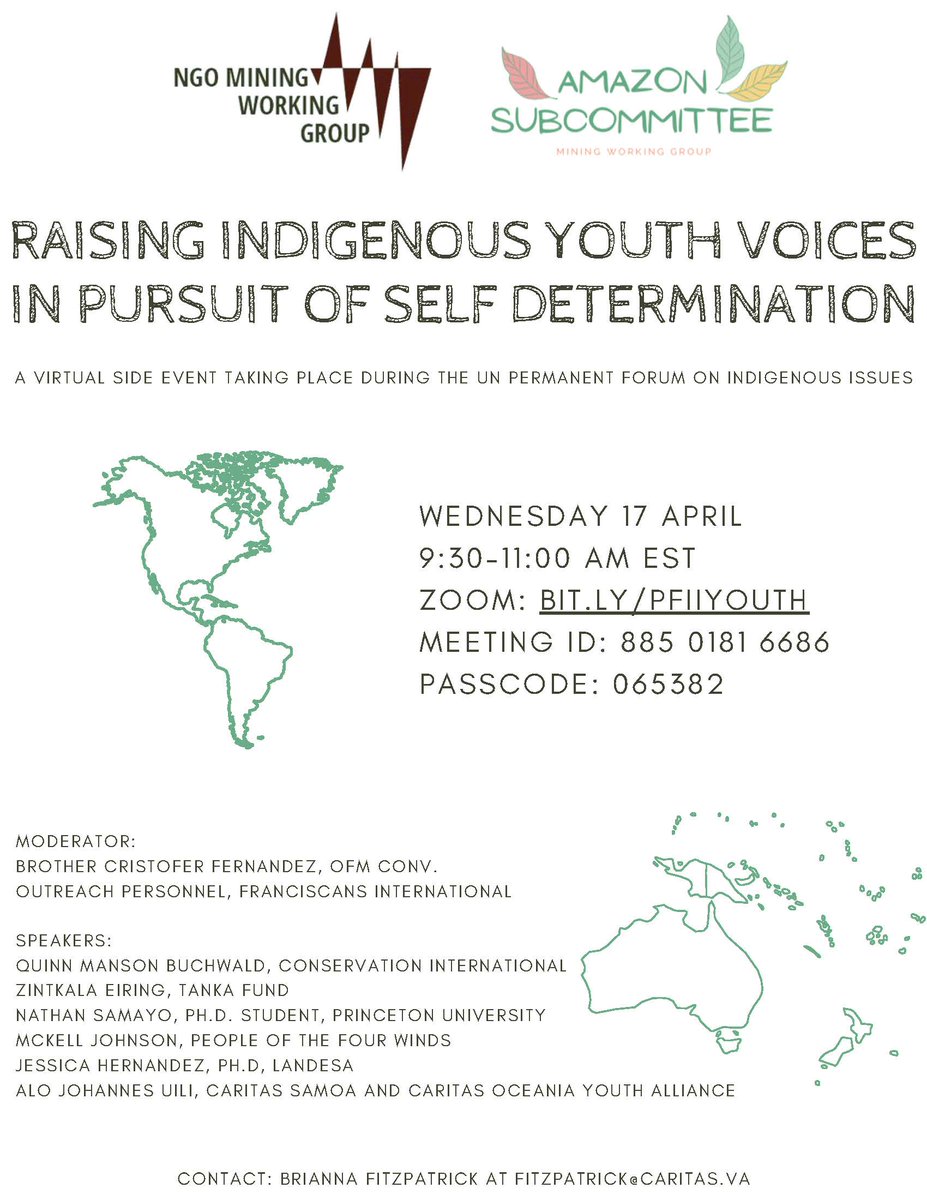 The 23rd session of #UNPFII is about to kick off in #NewYork! Join us on 17 April for a great discussion with #Indigenous youth about self-determination, traditional knowledge, and the environment. 💻➡️bit.ly/PFIIYOUTH