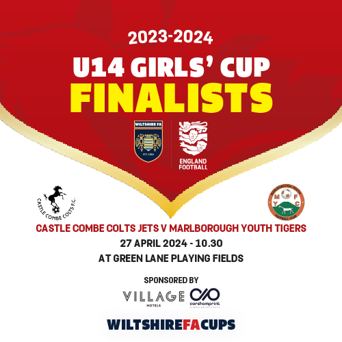 🤩Our finalists for the @corshamprint U14 #GirlsCup! 🆚 @CCCFC v. @MarlboroughYFC 📅27 April ⏰KO 10.30 🏟at @GreenLanePF wiltshirefa.com/cups-and-compe… #WiltshireFACups