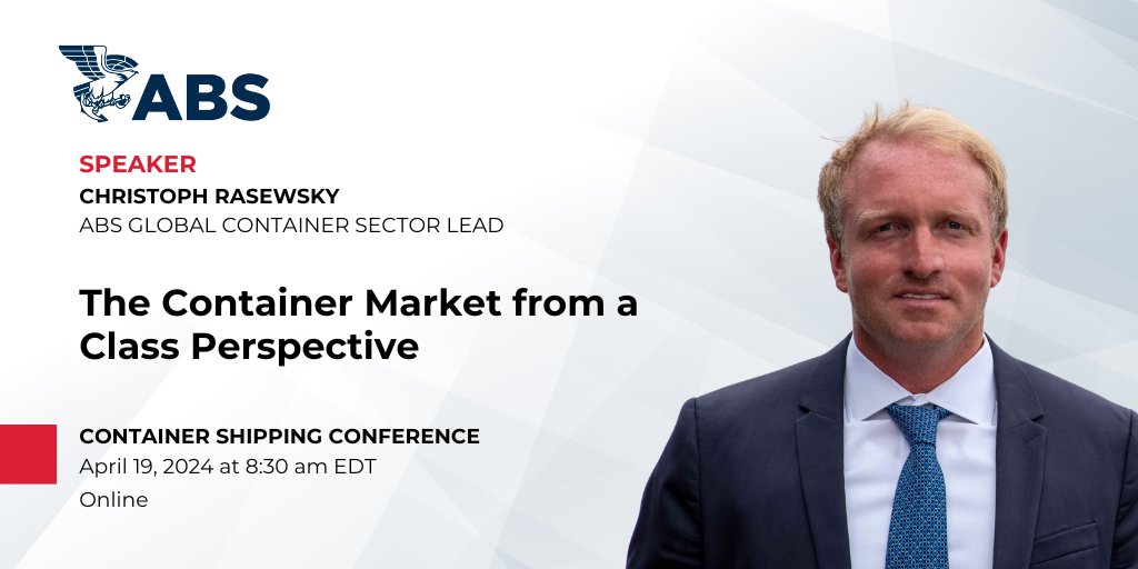 Christoph Rasewsky, ABS Global #Container Sector Lead, will share the evolving trends for container #ships in his presentation 'The Container Market from a Class Perspective' in the virtual Container #Shipping Conference hosted by PTN Events . Tune in to learn more!